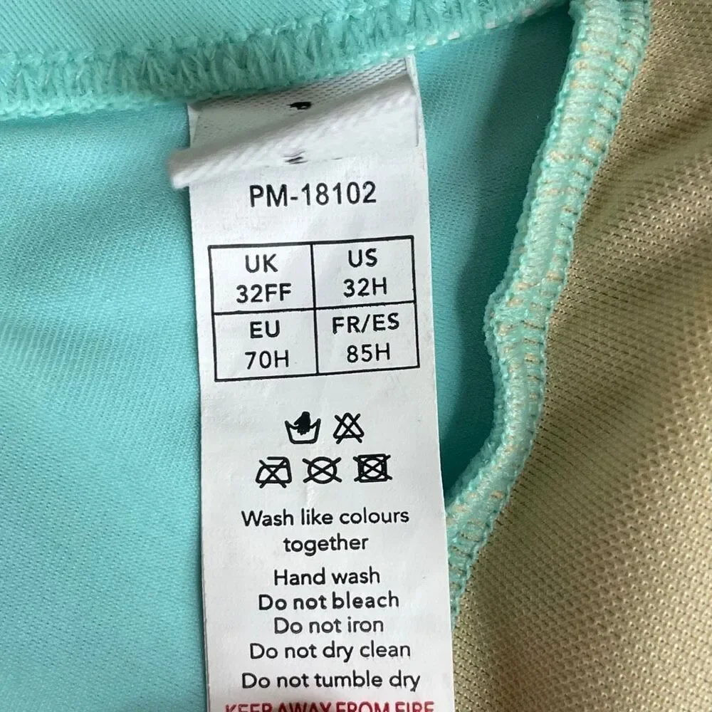 Pour Moi Space Frill Underwire Ruffle Bikini Top Mint Size 32H
